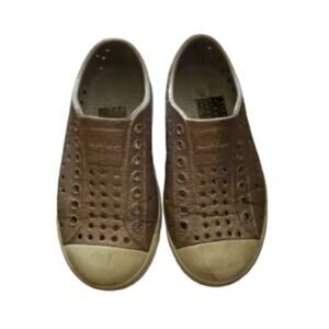 Native Purple White Kid's Slip On Shoes